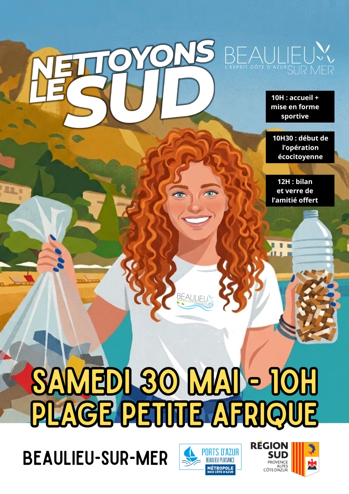 AFFICHE NETTOYONS LE SUD 2026 BEAULIEU-SUR-MER